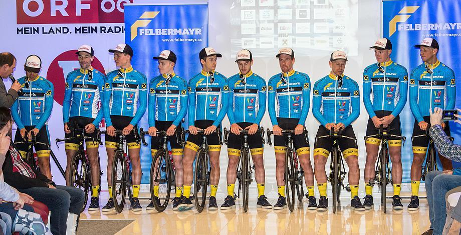 v.l. Riccardo Zoidl (AUT, Team Felbermayr Simplon Wels), Markus Eibegger, Matthias Mangertseder, Daniel Lehner, Marcel Neuhauser, Lukas Schlemmer, Stephan Rabitsch, Filippo Fortin, Florian Kierner, Matthias Krizek  