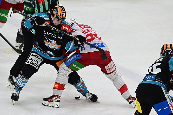 Brodi Stuart (Steinbach Black Wings Linz), Daniel Obersteiner (EC KAC), Semifinale 4, Win2Day ICE Hockey League, 4. Semifinale, Steinbach Black Wings Linz vs EC KAC,  Linz AG Eisarena 