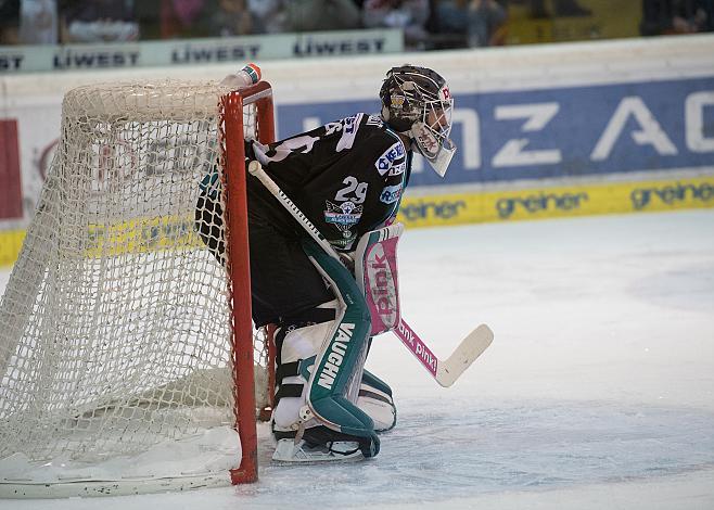 Tormann Michael Ouzas (EHC Liwest Black Wings Linz) EHC Liwest Black Wings Linz vs EC Red Bull  Salzburg 2. Semifinale