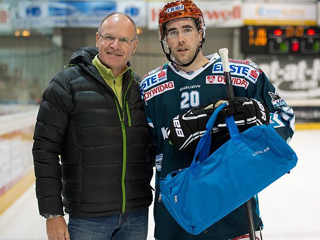 Jason Ulmer, Linz Spieler des Abends, EHC Liwest Black Wings Linz vs HC TWK Innsbruck