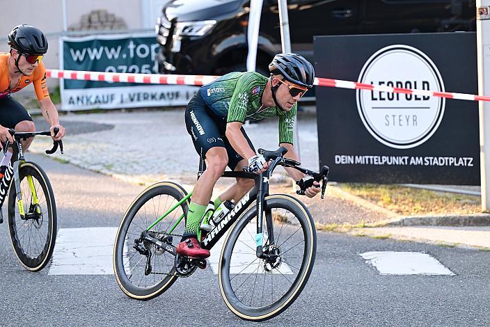 Riccardo Zoidl (AUT, Hrinkow Advarics) an der Spitze des Feldes, 27. Int. ASVÖ - HRINKOW City Kriterium Steyr, Herren Elite, ÖRV, Radsport, Mountainbike, ELITE Rennrad