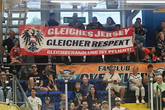 Nationalteam Banner Testspiel Steinbach Black Wings Linz vs Straubing Tigers, Linz AG Eisarena 
