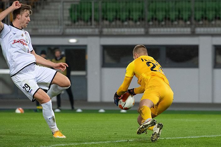Marko Raguz (LASK), Tormann Plamen Iliev (PFC Ludogorets 1945) Fussball, Europa Liga