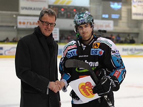 Spieler des Abends Ralph-Maria Nachbauer, EHC Liwest Black Wings Linz vs. KHL Medvescak Zagreb, Platzierungsrunde