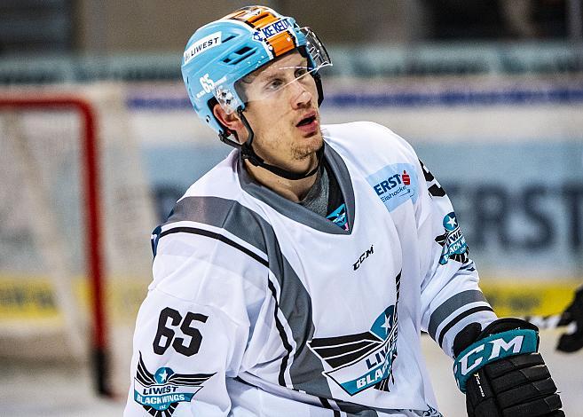 Im Bild: Steve Oleksy (EHC Liwest Black Wings Linz) Eishockey,  EHC Liwest Black Wings Linz vs HC Orli Znojmo