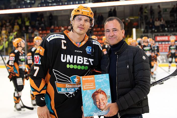 Spieler des Abends Brian Lebler (Steinbach Black Wings Linz) Steinbach Black Wings Linz vs Spusu Vienna Capitals, bet-at-home ICE Hockey League