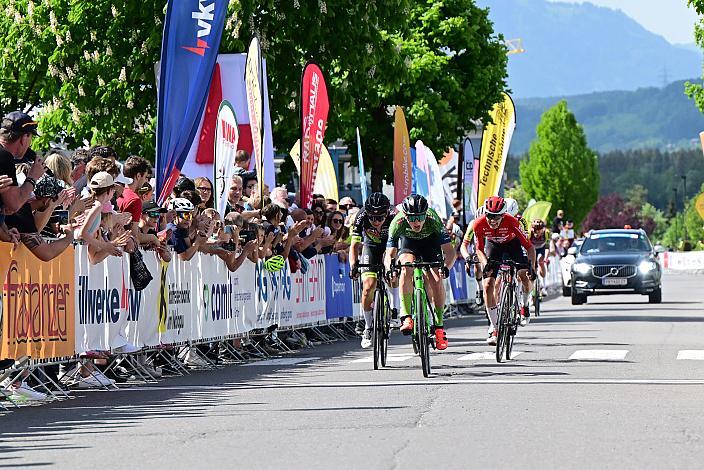Sprint in Nenzing 2. Platz Michael Boros (CZE, Team Elkov Kasper), Sieger Jaka Primozic (SLO, Hrinkow Advarics), 3. Platz Martin Messner (AUT, WSA KTM Graz pb Leomo) gewinnt in Nenzing, Herren Elite, U23, Road Cyling League Austria, Radliga, GP Vorarlberg, Nenzing