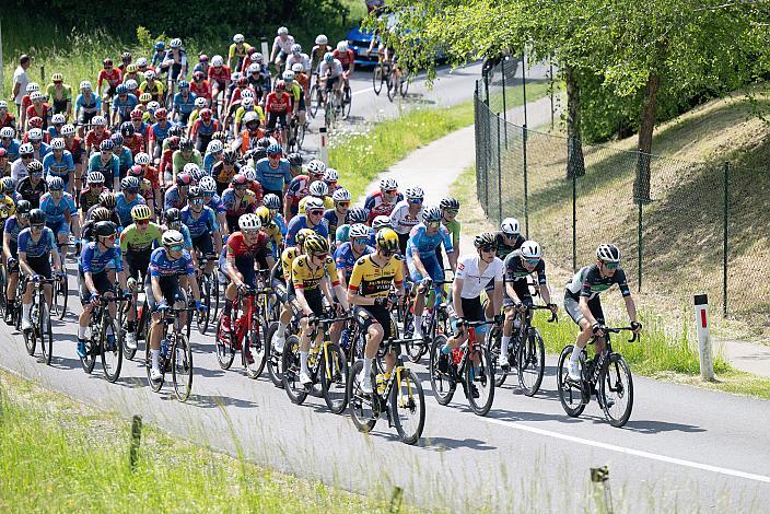 das Peleton bei Geinberg 1. Etappe Eferding - Geinberg, Int. Raiffeisen Oberösterreich Rundfahrt UCI Kat. 2.2