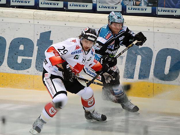 Andy Hedlund, Linz und Andreas Noedl, Innsbruck EHC Liwest Black Wings Linz vs HC TWK Innsbruck