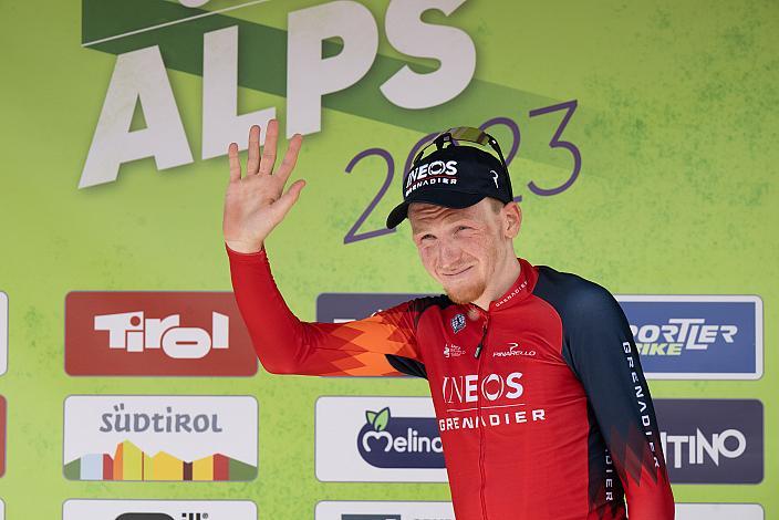 Etappensieger und Gesamtführender Tao Geoghegan Hart (GBR, Ineos Grenadiers) 46. Tour of the Alps, 1. Etappe, Reith im Alpbachtal - Ritten 165.2km