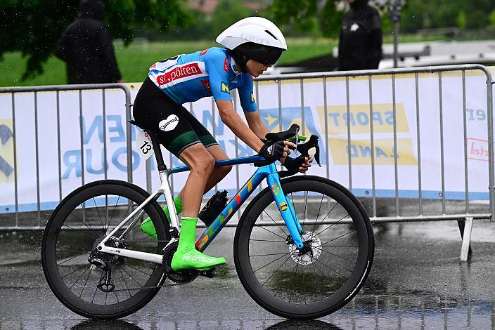 Im Trikot des Besten Österreichers, Alexander Walcher (AUT, LRV Steiermark), Zeitfahren Herzogenburg, 3. Etappe Sportland NOE Kids Tour