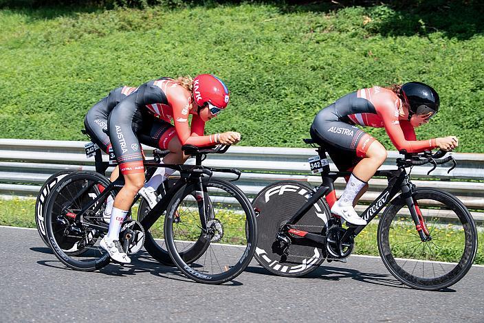 Sarah Rijkes (AUT, Ceratizit WNT Pro Cycling Team), Christina Schweinberger (AUT, Doltcini - Van Eyck Sport) , Kathrin Schweinberger (AUT, Doltcini - Van Eyck Sport), Teamzeitfahren MYGYM Master Race am Salzburg Ring, Zeitfahren, ÖRV RadLiga, Radsport, Radliga, ÖRV, Damen Elite, 