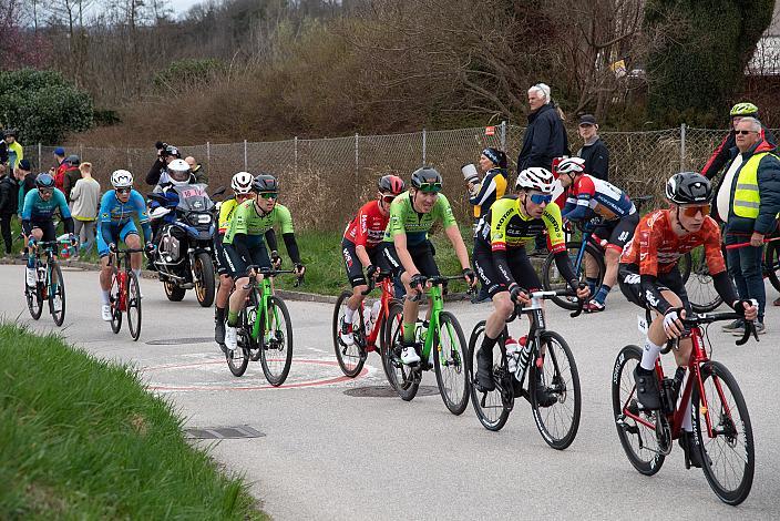 Die Ausreissergruppe mit Alexander Hajek (AUT, Tirol KTM Cycling Team), Lukas Meiler, GER (Team Vorarlberg), Daniel Eichinger (AUT, Hrinkow Advarics), Martin Messner (AUT, WSA KTM Graz pb Leomo), Timon Loderer (GER, Hrinkow Advarics), Herren Elite, U23, Radliga, 62. Radsaison-Eröffnungsrennen Leonding, Oberösterreich 