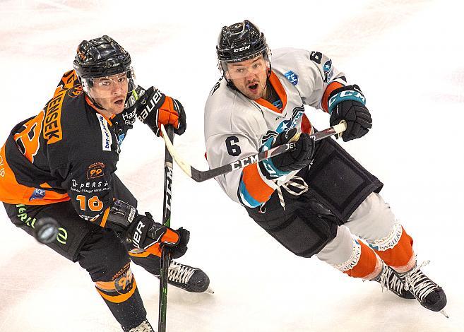 Ken Ograjensek (Graz 99ers), Alexander Lahoda (Black Wings 1992) Black Wings Linz vs Graz 99ers, Eishockey, Testspiel