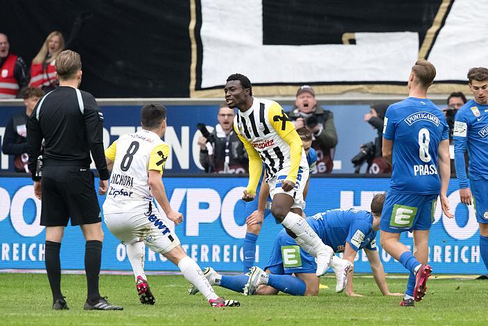 Ibrahim Mustapha (LASK) feiert das Tor zum 1 zu 1, Raiffeisen Arena, Linz auf der Gugl, Admiral Bundesliga, 2022 - 2023