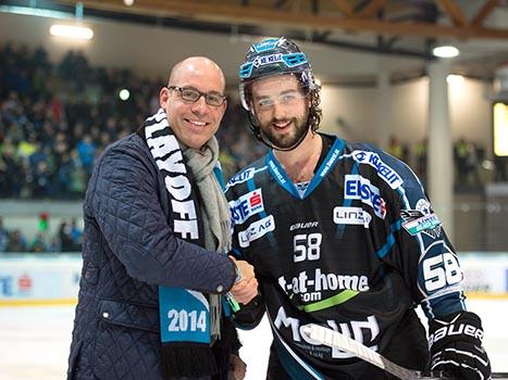 Sebastien Piche, Spieler des Abends, EHC Liwest Black Wings Linz vs HC Orli Znojmo