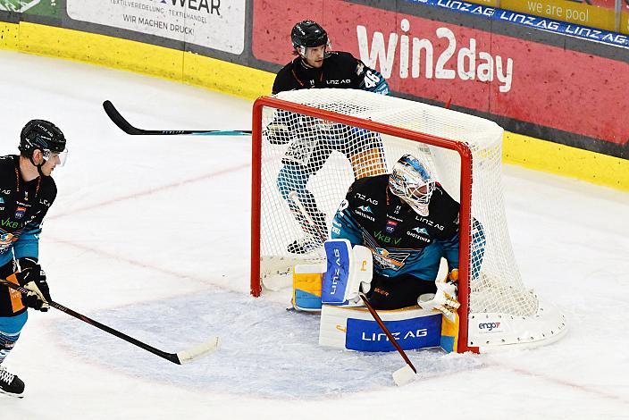 Tormann Rasmus Tirronen (Steinbach Black Wings Linz) 1. Runde ICE, Steinbach Black Wings Linz vs Pioneers Vorarlberg , Linz AG Eisarena 