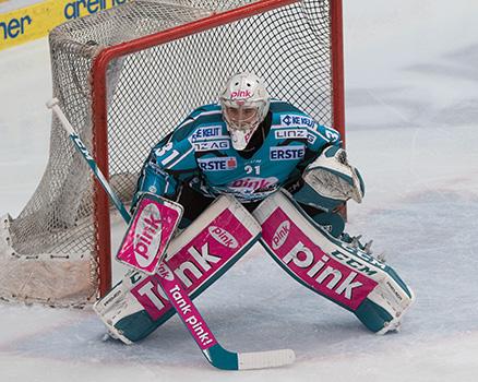 Tormann Florian Janny (EHC Liwest Black Wings Linz), EHC Liwest Black Wings Linz vs EC Red Bull Salzburg