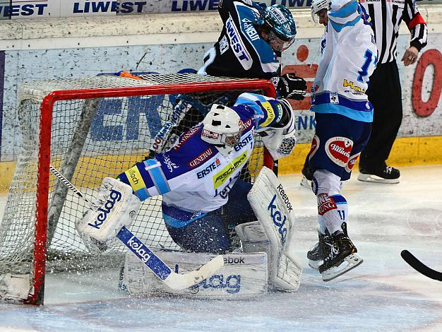 Danny Irmen (Liwest Black Wings Linz) und Jean Philippe Lamoureux (EC VSV), EHC Liwest Black Wings Linz vs EC VSV, Play-Offs, Viertelfinale 