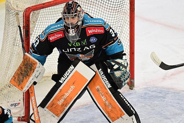 Tormann Thomas Höneckl (Steinbach Black Wings Linz)  Win2Day ICE Hockey League,  Steinbach Black Wings Linz vs HC Pustertal Wölfe,  Linz AG Eisarena 