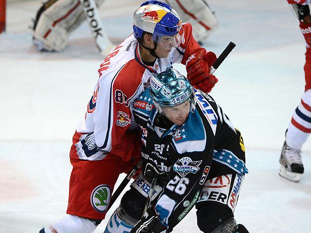 Rob Hisey, Linz und Marco Brucker, Salzburg EHC Liwest Black Wings Linz vs EC Red Bull Salzburg
