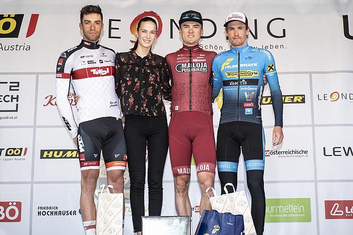 Siegerpodest v.l. 2. Platz Nicolas Dalla Valla (ITA, Tirol KTM Cycling Team), Sieger Daniel Auer (AUT, Maloja Pushbikers), 3. Platz Stephan Rabitsch (AUT, Team Felbermayr Simplon Wels),  59. Rad SaisonerÃ¶ffnungsrennen Leonding, Rad Bundesliga 2019