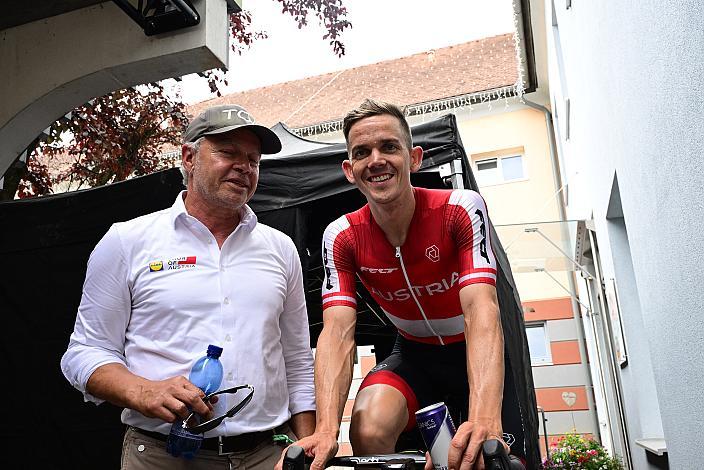Thomas Pupp (Tour Direktor, Tour of Austria), Etappensieger Gregor Mühlberger (AUT, Austria), 1. Etappe von Graz - Gamlitz, 188km, Tour of Austria