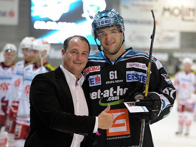 Spieler des Abends Patrick Spannring, HC Liwest Black Wings Linz vs EC KAC