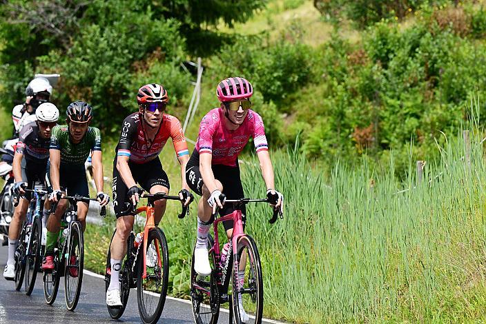 Die Ausreisser unterwegs am Furkajoch, Riccardo Zoidl (AUT, Hrinkow Advarics), Bob Jungels (LUX, Ineos Grenadiers), Sean Quinn (USA, EF Education - EasyPost),  , 5. Etappe Feldkirch - Feldkirch, Tour of Austria