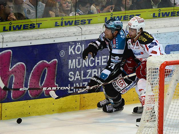 Pat Leahy Linz und Martin Schumnig, KAC, EHC Liwest Black Wings Linz vs EC KAC