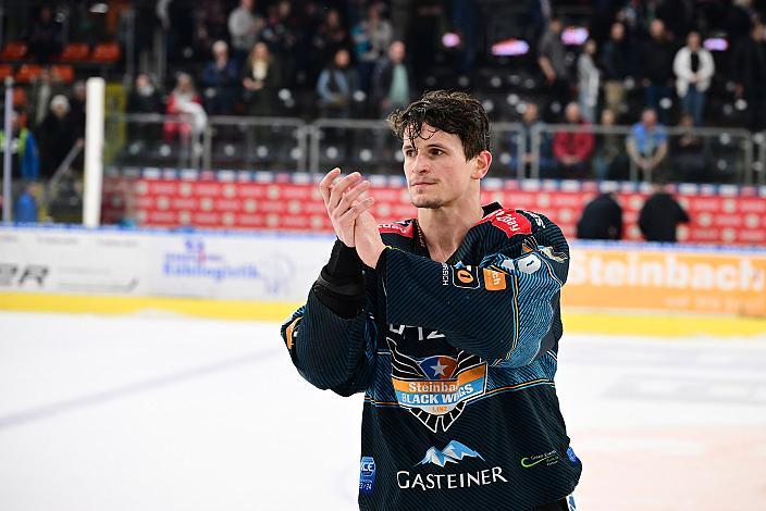 Spieler des Abends Emilio Romig (Steinbach Black Wings Linz) Steinbach Black Wings Linz vs EC Red Bull Salzburg, Playoffs, 4. Viertelfinale, Linz AG Eisarena 
