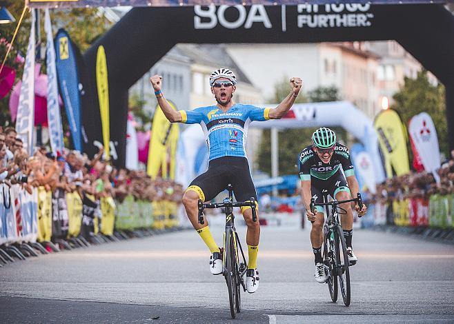 Matthias Krizek (AUT, Team Felbermayr Simplon Wels) gewinnt vor Gregor MÃ¼hlberger (AUT, Bora - Hansgrohe) 20. Welser Innenstadt Kriterium