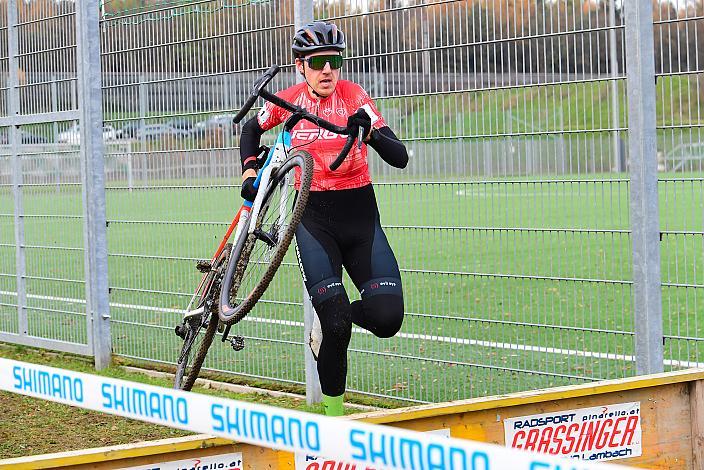 Platz 3 für den Führenden in der Rad Cross Liga Jakob Reiter (AUT, Hrinkow Advarics), Radquerfeldein GP um das Sportzentrum Gunskirchen, Rad Cyclo Cross, 
