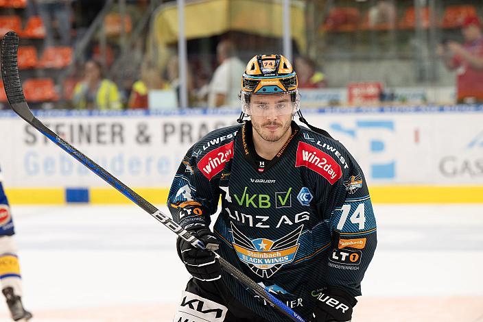 Nico Feldner (Steinbach Black Wings Linz) Steinbach Black Wings Linz vs EC IDM Wärmepumpen VSV, 2. Runde ICE Eishockey Liga, Linz AG Eisarena