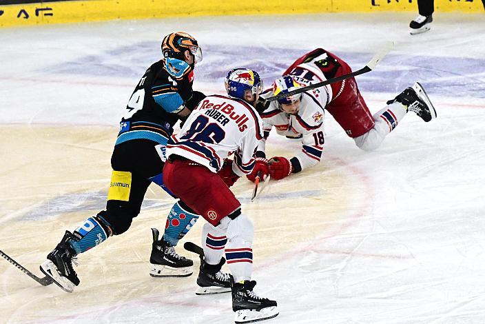 Graham Knott (Steinbach Black Wings Linz), Paul Stapelfeldt (EC Red Bull Salzburg), Mario Huber (EC Red Bull Salzburg), Win2Day ICE Hockey League,  Steinbach Black Wings Linz vs EC Red Bull Salzburg,  Linz AG Eisarena 