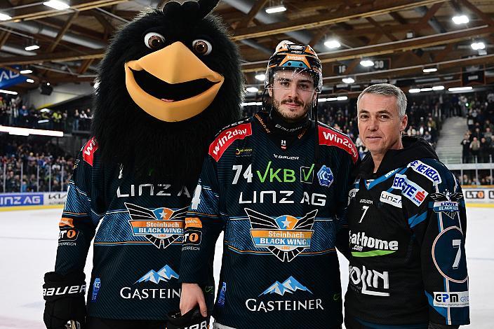 Spieler des Abends Nico Feldner (Steinbach Black Wings Linz) Steinbach Black Wings Linz vs EC Red Bull Salzburg, Playoffs, 2. Viertelfinale, Linz AG Eisarena
