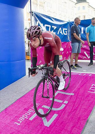 Lukas Schlemmer (AUT, Maloja Pushbikers) Linz Hauptplatz, Martinskirche,  Radsport 10. Int. OOE Rundfahrt Prolog