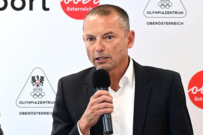 Alois Badegruber (LRV Oberösterreich), Pressekonferenz Int. Raiffeisen Oberösterreich Rundfahrt (UCI Kat. 2.2), Olympiazentrum Linz