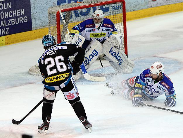 Rob Hisey (Liwest Black Wings Linz) und Gerhard Unterluggauer (EC VSV), EHC Liwest Black Wings Linz vs EC VSV, Play-Offs, Viertelfinale 