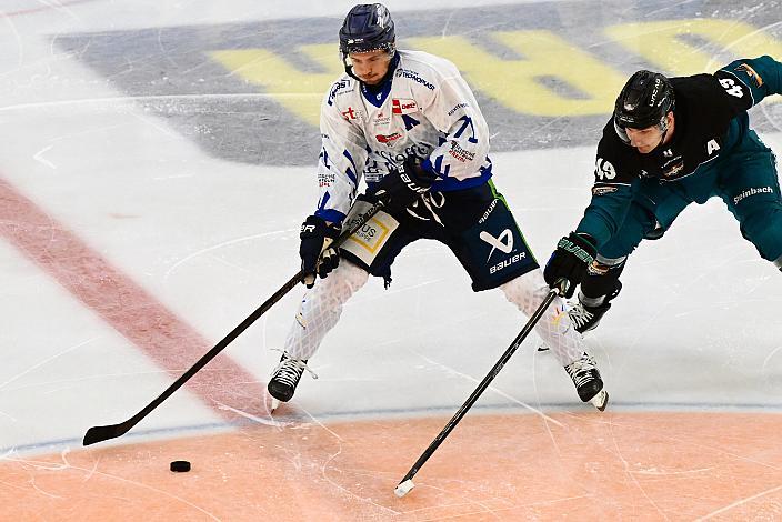 Nick Halloran (Straubing Tigers), Graham Knott (Steinbach Black Wings Linz) Testspiel Steinbach Black Wings Linz vs Straubing Tigers, Linz AG Eisarena 