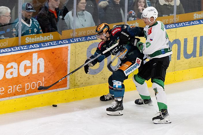 Shawn St.Amant (Steinbach Black Wings Linz), Miha Bericic (HK SZ Olimpija), Steinbach Black Wings Linz vs HK SZ OLIMPIJA,, Linz AG Eisarena