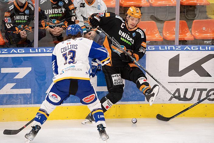 Brian Lebler (Steinbach Black Wings Linz), Chris Collins (EC GRAND Immo VSV) Steinbach Black Wings Linz vs EC GRAND IMMO VSV, bet-at-home ICE Hockey League