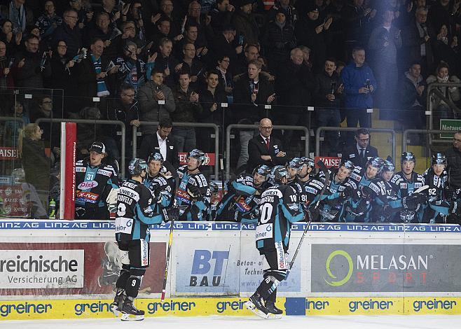 Linz feiert EHC Liwest Black Wings Linz vs EC Panaceo VSV