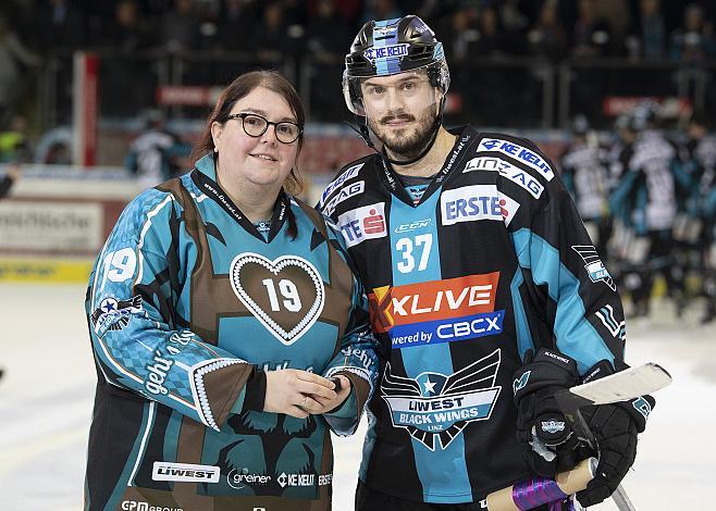 Spieler des Abends Andreas Kristler (EHC Liwest Black Wings Linz) EHC Liwest Black Wings Linz vs HC TWK Innsbruck Die Haie