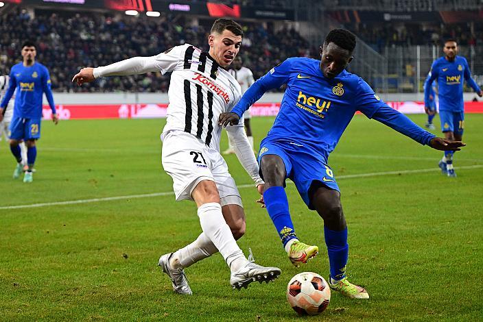 Ivan Ljubic (LASK), Lazare Amani (Royale Union Saint-Gilloise) Das Team des LASK Das Team von Royale Union Saint-Gilloise (BEL), Europa League, 2023 - 2024