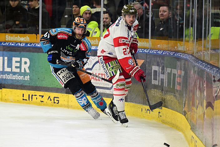 Jason Seed (HCB Suedtirol Alperia), Sean Collins (Steinbach Black Wings Linz) Win2Day ICE Hockey League,  Steinbach Black Wings Linz vs HCB Suedtirol Alperia ,  Linz AG Eisarena 