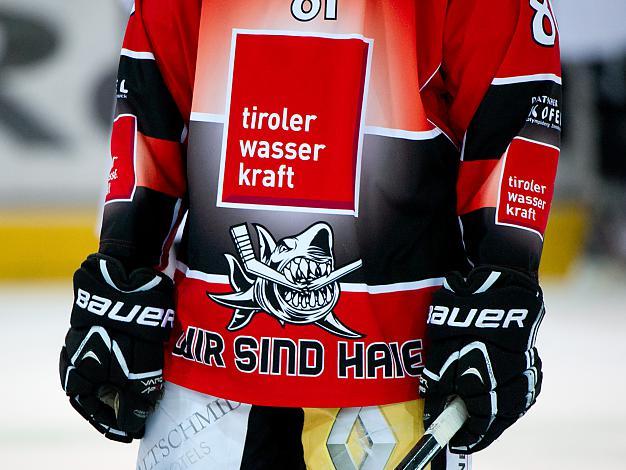 Logo HC TWK Innsbruck, die Haie, EHC Liwest Black Wings Linz vs HC TWK Innsbruck