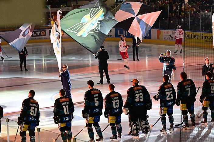 Das Team der Steinbach Black Wings Linz Steinbach Black Wings Linz vs EC Red Bull Salzburg, Playoffs, 4. Viertelfinale, Linz AG Eisarena 