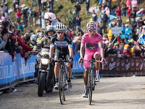 Nairo Quintana, COL (#121, Movistar Team) und Rigoberto Uran, COL (#141, Omega Pharma – Quick Step), Giro d Italia, Monte Zoncolan
Nairo Quintana, COL (#121, Movistar Team) und Rigoberto Uran, COL (#141, Omega Pharma â€“ Quick Step), Giro d Italia,