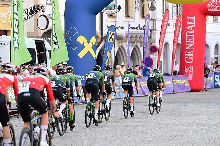 Team Hrinkow Advarics in der Führung beim 28. Int. ASVÖ - HRINKOW City Kriterium Steyr, Herren Elite, ÖRV, Radsport, Mountainbike, ELITE Rennrad